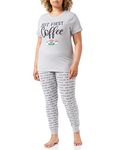 Womens Official Friends Pyjamas PJ Set Central Perk PJs Sizes 8 to 22 (8-10) Grey