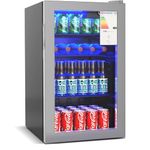 Panana Under Counter Beer & Drinks Fridge-90L Capacity,Holds up to 115 Cans, Premium Temperature Performance (2℃ to 15℃), Full Length Low-E Glass, Removable Shelves, LED Light, Low Noise