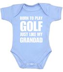 BabyPrem Baby Bodysuit Born to Play Golf Like Grandad Clothes BLUE NEWBORN