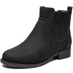 Ataiwee Women's Ankle Boots, Fashionable Thick Heel Side Zipper Comfortable Short Boots.(2404003,BK/PU,5 UK)