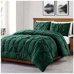 GC GAVENO CAVAILIA Pintuck Pleated Kingsize Duvet Cover | Super Soft Diamond Bedding | Elegant Geometric Quilt Cover (220 x 230 Cm) With Pillowcases (50 x 75 Cm) | Green