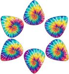 Renewold Tie-dye Cool Guitar Picks 6 Pack Picks Medium Picks Gift for Teen Girls Women Men Boys Guitarists For Acoustic Electric Bass Guitars Durable