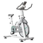 SogesPower Exercise Bike Indoor Cycling Bike Magnetic Resistance Stationary Bike Cycle Bike Fitness Bike Silent Belt Drive for Home Gym Workout with 45LBS flywheel Phone Ipad Mount Comfortable Seat Cushion&LCD Monitor