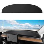 BASENOR Tesla Model Y Dashboard Cover Anti-glare Leather Dashboard Pad Sun Protection Dash Mat Fit Model Y Decorative Interior Accessories 2021 2022 2023 2024 Black