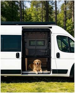 MELIPRON Van Bug Screen & Privacy Panel Fit for RAM Promaster 2015-2025 High Roof Side Door, Blackout Mosquito Net with Self-Closing Magnets, Fly Screen for Van Life Camping