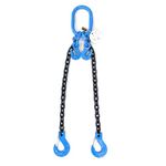 ELLER Chain G100 2-Strand Stop Chain - 6 mm / 2 m - Ultra Strong Chain with Hanging Ring, Connecting Link, Clevis Hook and Shortening Hook - Grade 10, According to EN 812-2