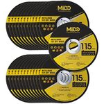 MIDO Professional Abrasive Cutting Discs 25 Packs 115 mm Ultra Thin 1 mm Metal Cutting Discs Stainless Steel Cutting Discs for Angle Grinder