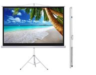 ELCOR PRO Series Tripod Mount Projection Screen 84" Diagonal [50" Height x 67" Width] in 4:03 NTSC Video Format | UltraHD 4K Technology | Indoor-Outdoor Projector Screen.