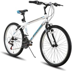 HH HILAND 24 inch Mountain Bike for Men Women, 21 Speeds High-Carbon Steel Frame, Sport Cycling MTB Bicycle for Adult White