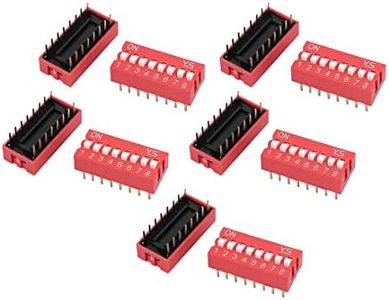 uxcell 10 Pcs DIP Switch 2 Row 16 Terminals 8 Positions Sliding Switch 2.54mm Pitch