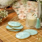 DULI Set of 6 Premium Resin Coasters Tea,Coffee Coasters (10 * 8 cm) (Aqua)