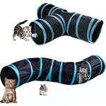 2pack Cat Tunnel Tube for Indoor Cat,Collapsible Rabbits Pet Tunnels 3Ways+Long S-Shaped Kitty Bunny Play Toy for Cat Kitten Kitty Rabbit Small Animal