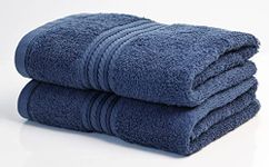 Hand Towels ( 2 PACK ) for Bathroom Supreme Range 500GSM Egyptian Hotel Collection Super Soft Combed Luxury Cotton Pack of 2 Absorbent and Quick Dry Hand Towels Set 50 x 85cm (NAVY BLUE)