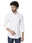 RAGZO Men's Solid Slim Fit Cotton Casual Shirt with Spread Collar & Full Sleeves Breathable Fabric for Flexibility_White_XXL_ri90035d