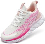 OrthoComfoot Children Orthotic Sneakers, Arch Support Shoes for Flat Feet & Posture Correction, Lightweight Running Tennis Shoes, Pink White, Little Kid 3.5