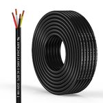 14 Gauge 4 Conductor Electrical Wire Oxygen-Free Copper Cable 100FT/30.5M Flexible Low Voltage Cable for LED Strips Lamps Lighting Residential Wiring car Circuit(14/4AWG-100FT)