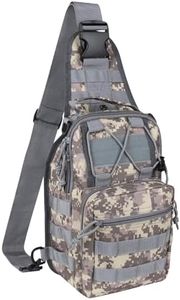 Qcute Tactical Backpack, Waterproof Military Cross-body Molle Sling Shoulder Backpack Chest Bag for Outdoor Every Day Carry (New Acu Camouflage)
