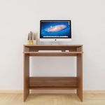 VIKI Engineered Wood Computer Table, Study Table, Desks with 1 Open Shelf & Keyboard Tray for Adults/Students, Office Home | TURA | Brussel Walnut, 120W x 75H x 40D | 1 Year Warranty