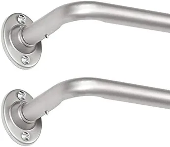 H.VERSAILTEX 2 Pack Single Curtain Rods Wrap Around Curtain Rods Set Room Darkening Wrap Curtain Rods for Windows 86 to 120 Inch, 5/8 Inch Diameter, Nickel