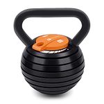 Flexnest The Flexikettle 7-in-1 Adjustable Weight Kettlebells, German Designed Adjustable Weights 10 lbs to 40 lbs, For Men & Women, 40 lbs - Black & Orange