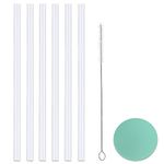 Greant 6 PCS Replacement Straws Compatible with Hydro Flask Wide Mouth Bottle Straw Lid with Straw Brush, 9.8 Inch Plastic Straw