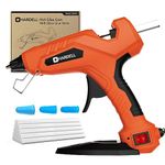 HARDELL Full Size Hot Glue Gun Kit with 20 Pcs Glue Sticks, 100W Fast Preheating Hot Melt Glue Gun with Removable Stand-Up Base and 3 Finger Protectors for Crafts, Home Repair, Arts, DIY