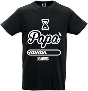 T Shirt Maglia Maglietta Idea Regalo per Il Papa' Papa' Loading XXL Nera