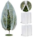 [4 Pack] 2.3 x 3.4Ft Large Plant Protection Net with Zipper, Garden Plant Fruits Blueberry Bushes Protection Netting Covers Barrier Mesh Bags, Blueberry Tomato Protection Net