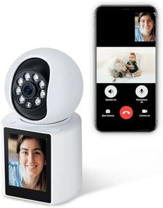 STONVUE Video Calling Indoor WiFi Camera with 2.8-Inch IPS Screen, 2K Two-Way Baby/Elder/Dog/Pet Camera with Phone App, Human/Sound/Crying Detection, One-Button Call, Color IR Night Vision