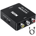 RuhZa RCA HDMI Converter Converter Converter AV to HDMI Converter Adapter AV2 HDMI with USB Cable Audio Transfer 1080/720P Switching (Composite to HDMI Adapter) Video Editor (Black)