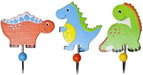 Mousehouse Gifts Set of Three Children's Coat Hooks for Bedroom or Baby Nursery (Dinosaur)