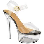 Fashion Thirsty Womens High Heel Stilleto Perspex Platform Sandals Sexy Clear Party Shoes Glass by Heelberry®