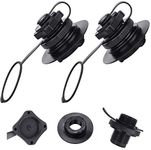 BUZIFU 2pcs Air Valve Inflatable Boat Spiral Air Plugs One-Way Inflation Replacement Anti-Leakage Bungs Screw Valve Airbed Plug Replacement for Rubber Dinghy Raft Kayak Pool Boat Airbeds,Black