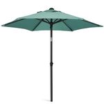 AMMSUN 6ft Patio Umbrella Outdoor Table Umbrellas with Push Button Tilt, UPF50+ Premium Steel Pole and Ribs for Deck, Lawn, Garden, Backyard & Pool (Green)