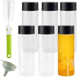 UptVin Bouteille Sensorielle Vide 6 Pièces, Bouteille Plastique de 350 ML à Remplir Réutilisables Bouteilles Transparentes pour Smoothie pour le Thé, les Jus, les Boissons Froides