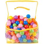 Yeios 100 Count Plastic Ball Pit Balls for Kids Crush Proof Play Balls for Ball Pit Toy 2.3inch Pit Balls 7 Color with Storage Bag