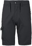 BIG BEE WARP Cargo Work Shorts Stretch Cotton Short Pants Belt Loops Elastic Waist Black