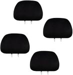 Yupbizauto 4X Cars Trucks & Cover DVD tv Monitors Solid Color Polyester Universal Headrest Covers with Foam Backing- Set of 4 (Black)