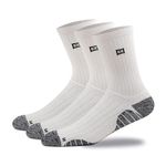 Supersox Men Socks Full Calf Length All Purpose Compression Cushion Socks|Thick Towel Pure Cotton|Combo Pack 3 (White)