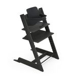 Tripp Trapp High Chair from Stokke - Oak Black Chair with Black Baby Set - Adjustable, Convertible Chair for Children & Adults - Ergonomic & Classic Design