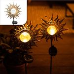 Gadgy Solar Lamps Outdoor Garden Set of 2 - Waterproof Solar Lamps Garden as Garden Decor Outdoor - Solar Lanterns Outdoor - Garden Lights Solar