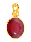 CLARA Certified Ruby Manik 5.5 Carat or 6.25ratti Panchdhatu Alloy Gold Polish Birthstone Pendant for Men & Women