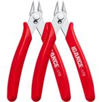 IGAN-170 Flush Wire Cutters (Pack of 2), Precision Jewelry Making Flush Cut Pliers, Small Wire Snips Clippers, Ideal for Ultra-fine Cutting Needs, Red