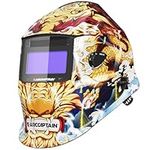 ARCCAPTAIN True Color Welding Helmet, 4 Arc Sensor Auto Darkening Welding Hood, Solar Powered Welding Mask, 1/1/1/1 Top Optical Clarity Welder Helmet, Wide Shade 4/9-13 for TIG MIG ARC