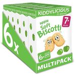 Kiddylicious Apple Biscotti - Yummy Baked Snacks for Kids - Suitable for 7+ Months - 6 Packs of 6 (36 Total)