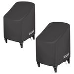 ULTCOVER Stackable Patio Chair Cover 2 Pack – Waterproof Outdoor Stack of Chairs Cover Fits Up to 26W x 30D x 45H inches, Balck