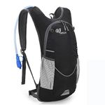 Hydration Pack,Hydration Backpack with 2L Hydration Bladder Lightweight Running Water Backpack for Women Men Kids (Black)