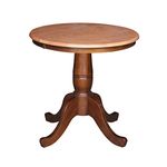 International Concepts 30-Inch Round by 30-Inch High Top Ped Table, Cinnemon/Espresso