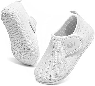 JOINFREE Kid Toddler Non Slip Quick Dry Water Shoes Aqua Socks Sneakers for Beach Pool Boys Girls White 2.5-3 Years Toddler