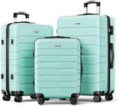 Strenforce Luggage Sets 20/24/28 inch Durable Suitcase Sets with Double Spinner Wheels TSA Lock for Travel Trips,Mint Green